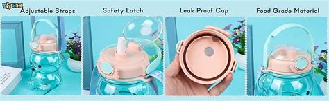 Toyshine Smile Bear 1000 ML Kids Water Bottle With Spill Proof Straw ...