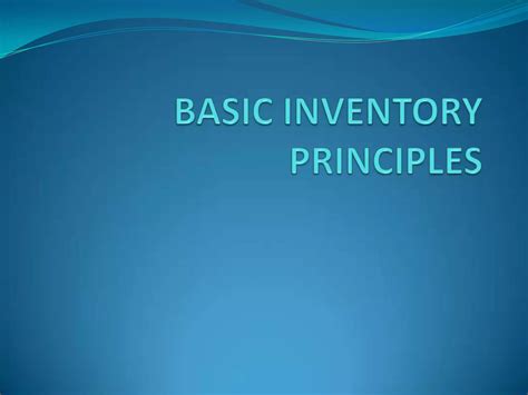 Image result for Basic Inventory Principles