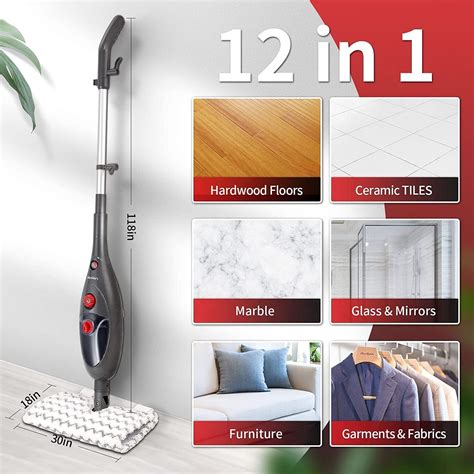 Moolan Steam Mop for Hardwood Floors 12 in 1 Steam Mop,Detachable ...