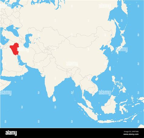 Locator map showing the location of the country Iraq in Asia. The ...