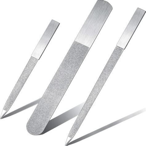 Amazon.com : Mudder 3 Pieces Diamond Nail Files Stainless Steel Double ...