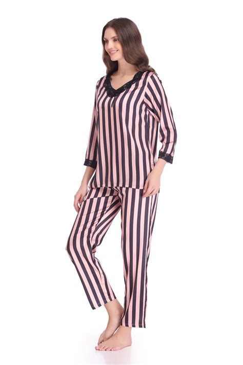 Night suit in Stripe Satin - Private Lives