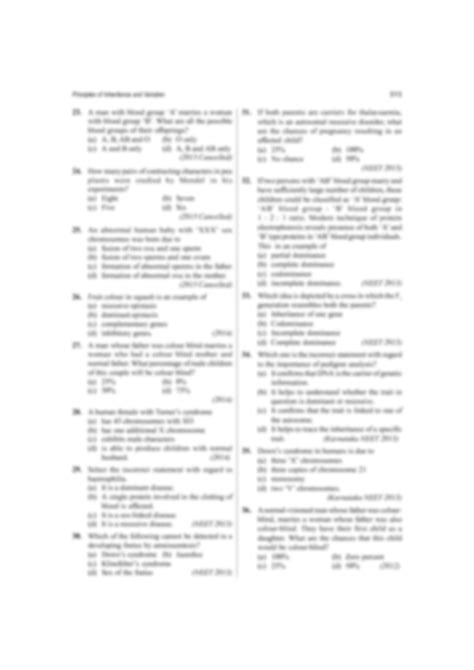 Image result for Principles of Inheritance and Variation KCET Questions