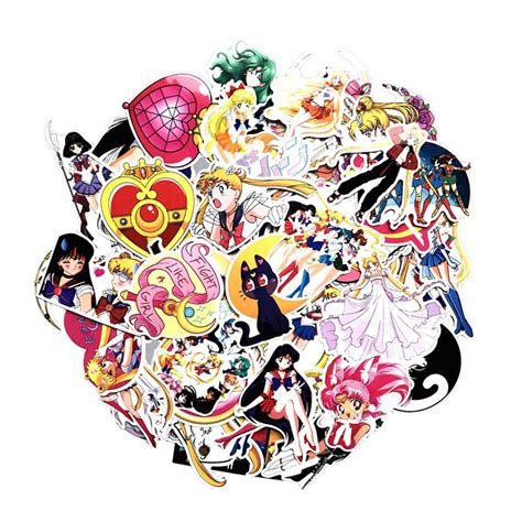 Buy Cyan oak Sailor Moon Car Stickers Japanese Anime No-Duplicate ...