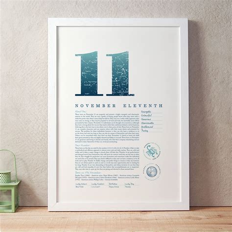 November 11th Birthday Print - Make it with Words