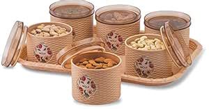Buy Nabhya 100% Air-Tight 6 Pcs Dry Fruit Set Box with Lid & Serving ...