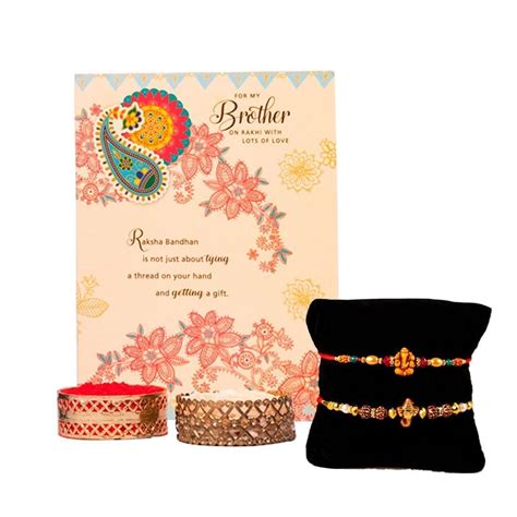 Buy ARCHIES 3 Stylish Pearl Rakhi with Roli Tika on Rakshabandhan for ...