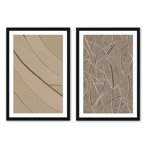 Clay Pot Pieces & Diagonally Irregular Lines BOHO - Set Of 2 Wall Art ...