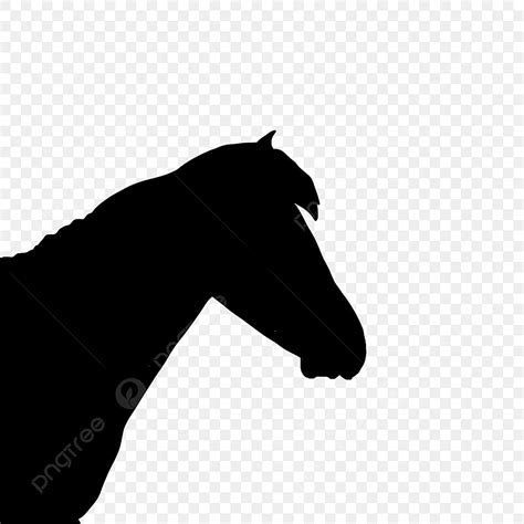 Black Horse Head Silhouette Vector PNG, Horse Head Silhouette Obedient ...