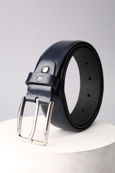 Buy Men Navy Textured Belt Online - 965076 | Van Heusen