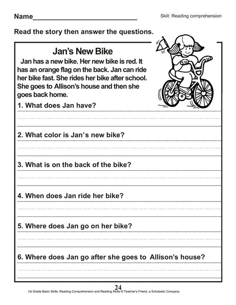 Reading Comprehension For 1St Grade Worksheets at Harry Pelfrey blog