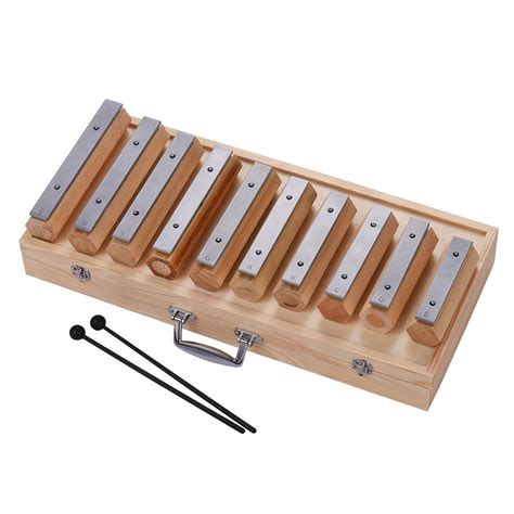 Muslady 10 Notes Xylophone Glockenspiel Disconnect-type Design Percussion Instrument for Musical ...