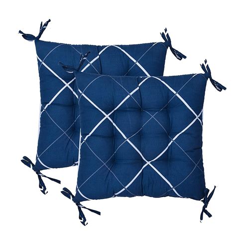 RRC Microfiber Cotton Chair Pads with Four Corner Ties 16x16(Inches ...