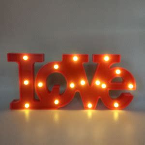 XERGY Marquee Lighted Sign 'LOVE' Shaped LED Word Sign Battery Operated ...