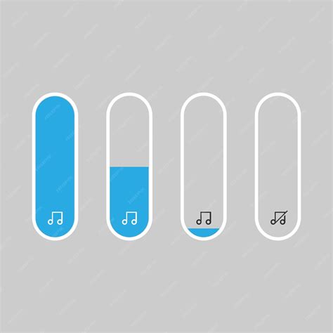 Premium Vector | Set of volume slider indicator