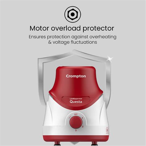 Shop Crompton Questa 500W, Mixer Grinder, 3 Stainless Steel Jars Mixer ...