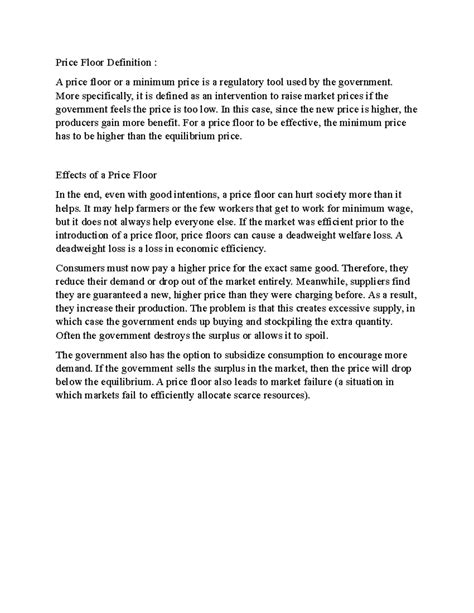 Price Floor Definition