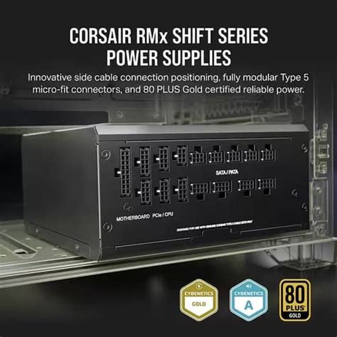 Corsair RM1200x Shift 1200 Watt 80 Plus Gold ATX SMPS | Mdcomputers.in