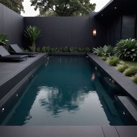 Modern Dark Swimming Pool Design