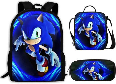 Sonic the Hedgehog 3-in-1 School Kids Backpack Set with Lunch Box and ...