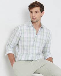 Buy Light Green Large Check Slim Fit Casual Shirt Online at Muftijeans