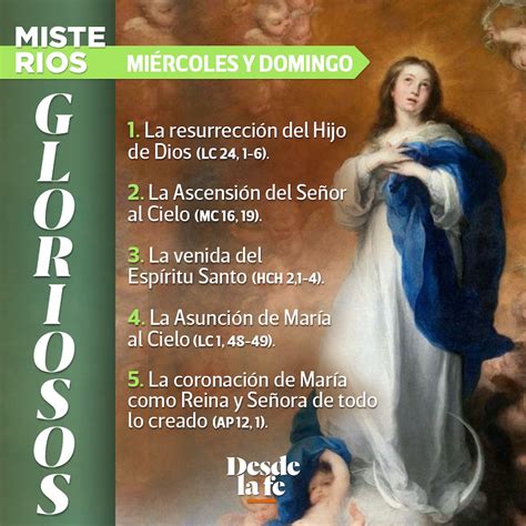 Guía para el Rosario de Miércoles y Domingo: Misterios Gloriosos ...