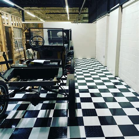 Garage Flooring Inc Tile Floor - Miles Through Time Automotive Museum