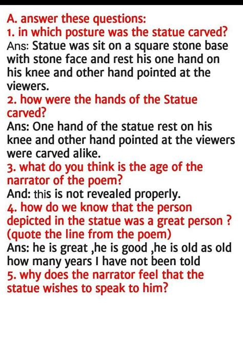 Why does the narrator feel that the statue wishes to speak to him ?Form ...