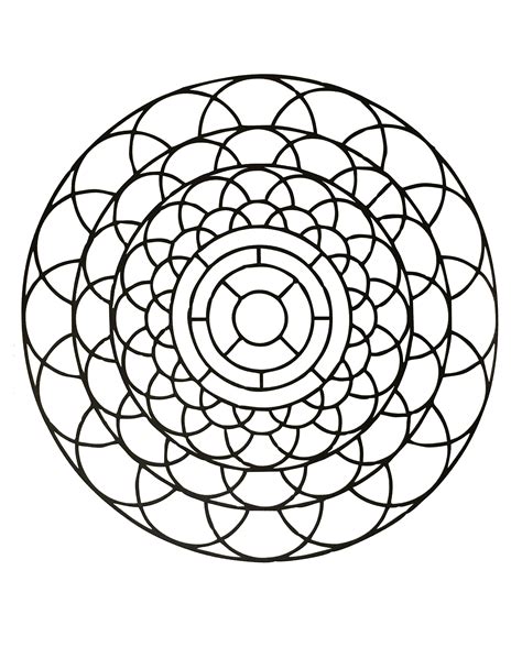 Coloring Pages Easy Mandala