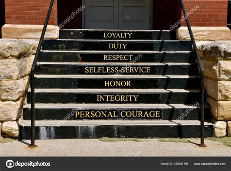 Seven Army Values Displayed Steps Military Building Stock Photo by ...