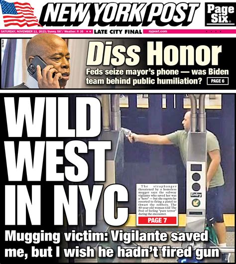 New York Post Cover for November 11, 2023 | New York Post