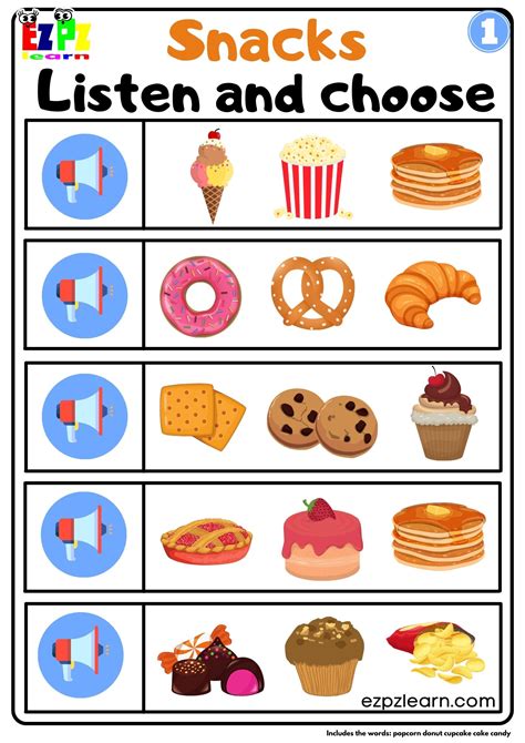 Snacks Worksheet 的图像结果