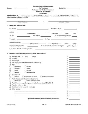 00 Annually, You Must Complete The LONG FORM Financial Statement ...