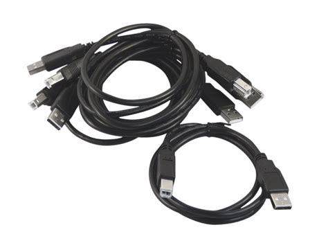 Your Cable Store Five Pack Black 3 Foot USB 2.0 Male A to Male B ...