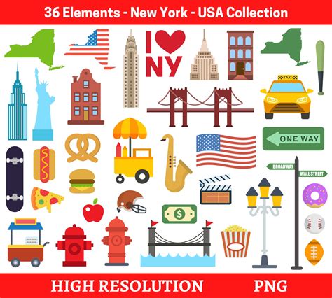 New York Clipart, USA Clipart, America Clipart, NYC Clipart, Manhattan ...