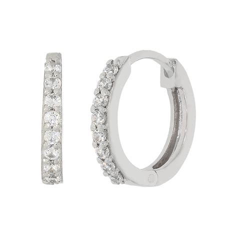 Silver Sparkling Loop Hoop Earrings – Anayra Jewellery