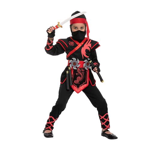 Spooktacular Creations Kids Ninja Costume, Girl Birdy Red Ninja Costume ...