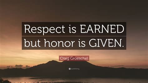 Craig Groeschel Quote: “Respect is EARNED but honor is GIVEN.”