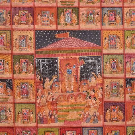 Auspicious Pichwai Painting of Hindu God for Temple