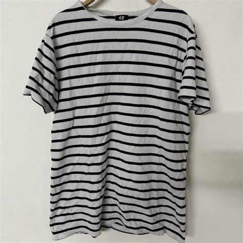 H&M Striped white and black t-shirt - Depop