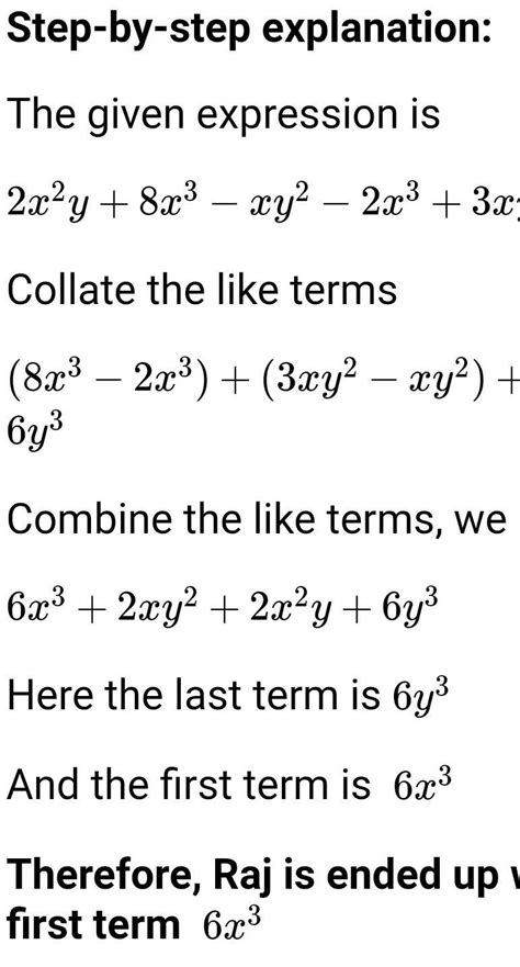 "Raj was asked to fully simplify this polynomial and put it into ...
