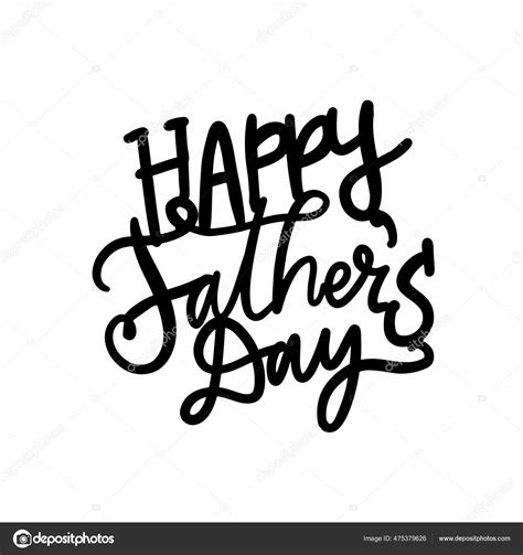 Happy Fathers Day Cursive Black Lettering Vetor de ©VeronikaM 475379626