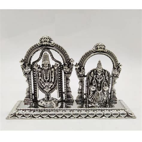 Buy quality Pure silver tirupati balaji and padmavati idol (2d) po-138 ...