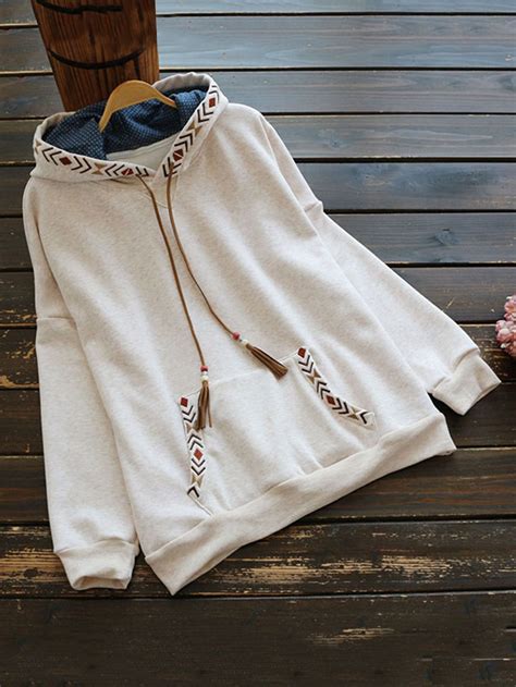 casual llanura Jerseys beige Sudaderas-Spanish SheIn(Sheinside ...