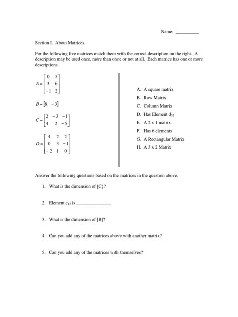 Matrix Equations Worksheet 的图像结果
