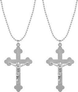 Stylewell (Set Of 2 Pcs) Stainless Steel Metal Silver Plated Lord Holy ...