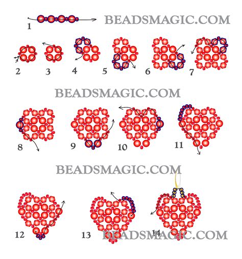 Heart earrings free pattern & video | Beads Magic