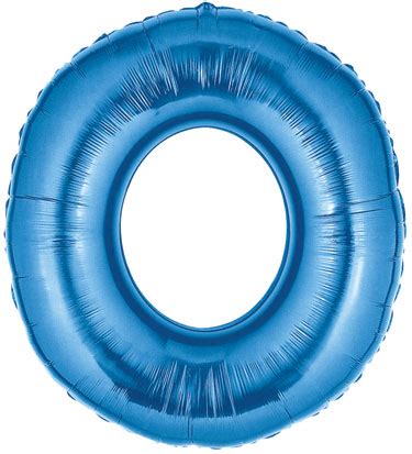 Number 0 Balloon, Large Blue Number 0 Balloons are 40"