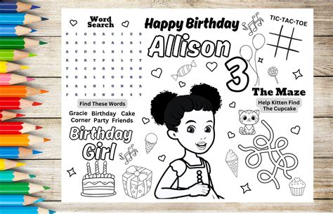 Gracie's Corner Birthday Activity Coloring Sheet- Gracie's Corner Birt ...