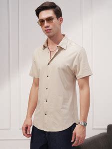 HIGHLANDER Men Solid Casual Beige Shirt - Buy HIGHLANDER Men Solid ...